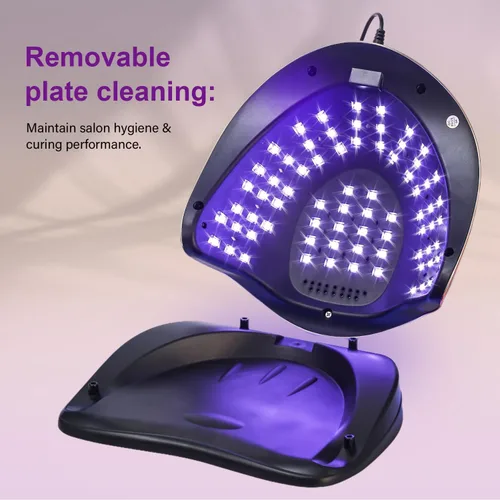 Vista 6 de Lámpara de uñas profesional de 300 W, secado rápido, sensor de movimiento automático, 4 ajustes de temporizador, cobertura uniforme de 72 LED