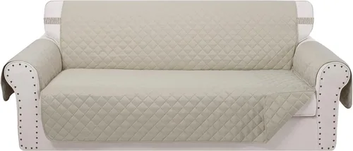 Vista 10 de Fundas para Silla Reclinable Reversibles Funda de Sofá para Mascotas Protector de Muebles Lazy Boy (Silla 23'', Beige/Beige)