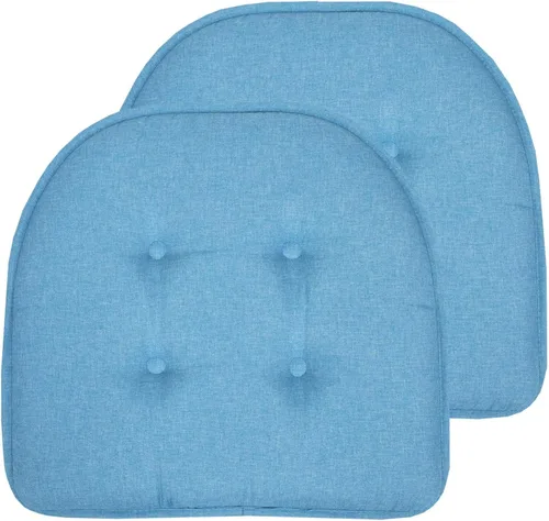 Vista 10 de Sweet Home Collection - Cojín de asiento de espuma viscoelástica y respaldo de caucho antideslizante con capitoné para silla, cojín en U, 17x16 Gris