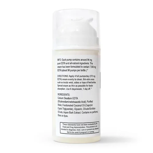Vista 3 de EZDtox Cream - Heavy Metal EDTA Detox - 1 mes de suministro - Bomba de 3.5 oz