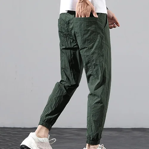Vista 3 de Pantalones holgados para hombre con pantalones de moda atados pantalones de entrenamiento para hombre