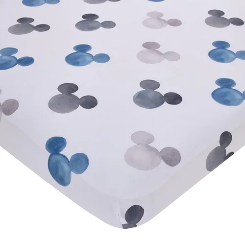Vista 7 de Disney Mickey Mouse - Sábana bajera ajustable de poliéster para cuna de Mickey Mouse color blanco y negro Disney Mickey Mouse Sonriendo