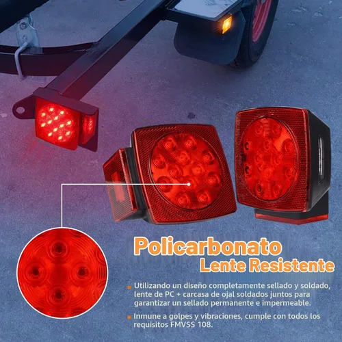Vista 3 de WoneNice - Kit de luz trasera LED sumergible para remolque de barco y cableado, función combinada de parada, luces traseras/de circulación, giro