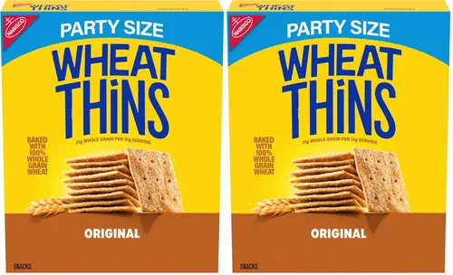 Vista 14 de Wheat Thins Galletas con un toque de sal, bajas en sodio, galletas integrales de trigo, paquetes a granel, 6 cajas de 8.5 onzas cada una Galletas
