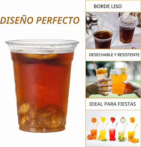 Vista 5 de Lullaby 200 tazas de plástico transparente de 12 onzas, tazas de café de cristal Sin tapas