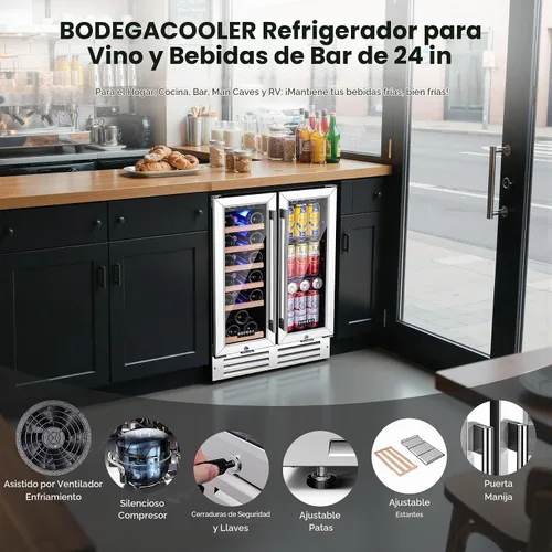 Vista 7 de BODEGA Refrigerador de vino y bebidas de 24 pulgadas, capacidad para 57