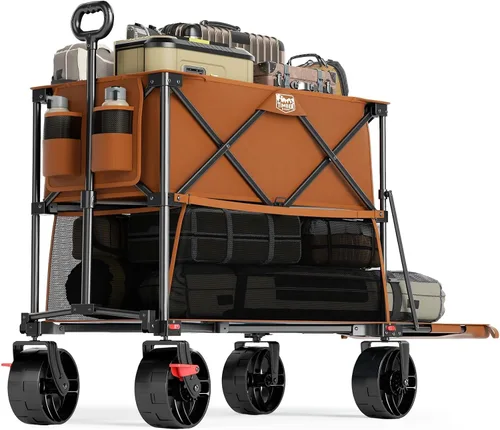 Vista 11 de TIMBER RIDGE Carro plegable de dos pisos de 400L con frenos, 54" extra Negro