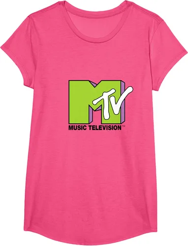 Vista 61 de Camiseta de tratamiento de relleno con logotipo MTV verde lima y morado, Negro, S Azul Marino