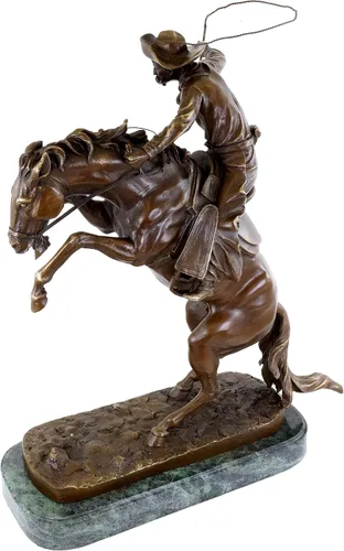 Vista 5 de Kunst & Ambiente - The Bronco Buster - Escultura de Bronce - Frederic Remington - Bronce de la Casa Blanca - Estatuas de Caballos a la Venta