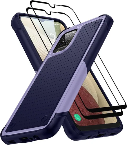 Vista 62 de Jeylly Funda compatible con Samsung Galaxy A12, Samsung Galaxy A12 con protector de pantalla de vidrio templado, protección contra caídas de grado