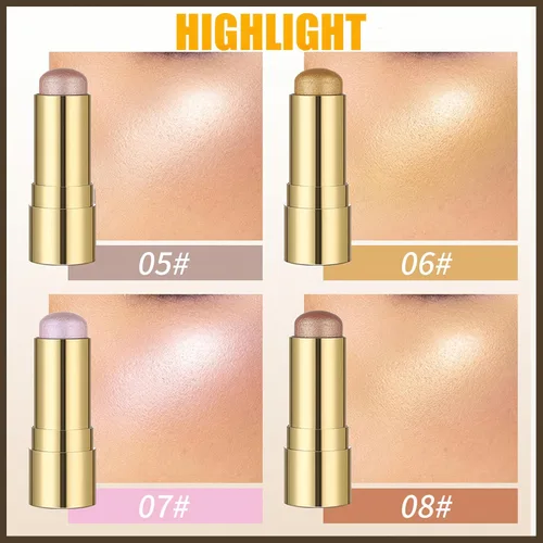 Vista 6 de MIELIKKI Barra iluminadora en crema, maquillaje en barra de contorno, tonos con barras de sombra de ojos y barras de rubor, larga duración