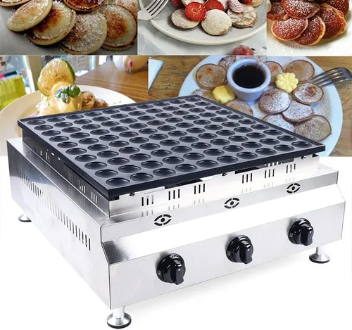 Vista 8 de Mini máquina para hacer panqueques holandeses de 100 agujeros, antiadherente de gas LPG Takoyaki, 110 V 1600 W, máquina para hacer gofres