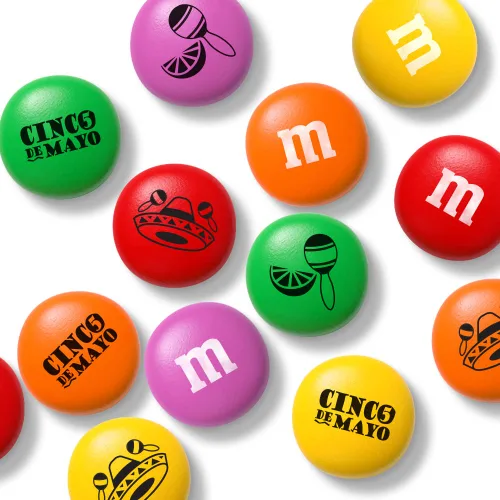 Vista 2 de M&M'S Cinco De Mayo - Caramelo de chocolate con leche, bolsa resellable a granel de 2 libras Real Milk Chocolate, Printed Fiesta Graphics, Holiday