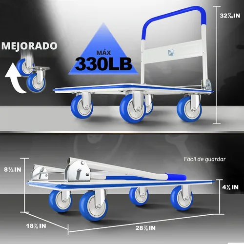 Vista 2 de Carro de plataforma Wellmax Azul