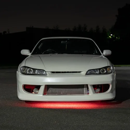 Vista 6 de LEDGlow kit de luz LED para debajo del auto de 4 piezas color rojo de perfil delgado, resistentes al agua, ledes SMD con ángulo de visión amplio