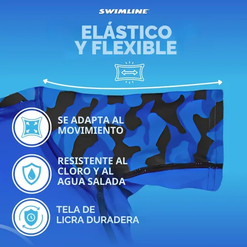 Vista 4 de Swimline Traje de entrenamiento de natación flotante de licra, azul para niños, talla S