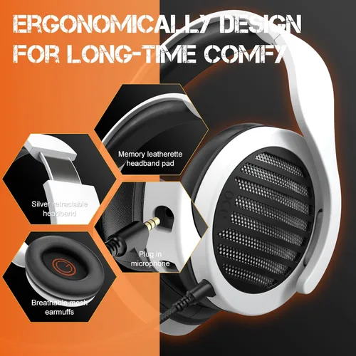 Vista 2 de OCG Auriculares inalámbricos para juegos, auriculares Bluetooth con micrófono, conexión USB de 2.4 GHz para PC, PS5, smartphone, MacBook, portátil