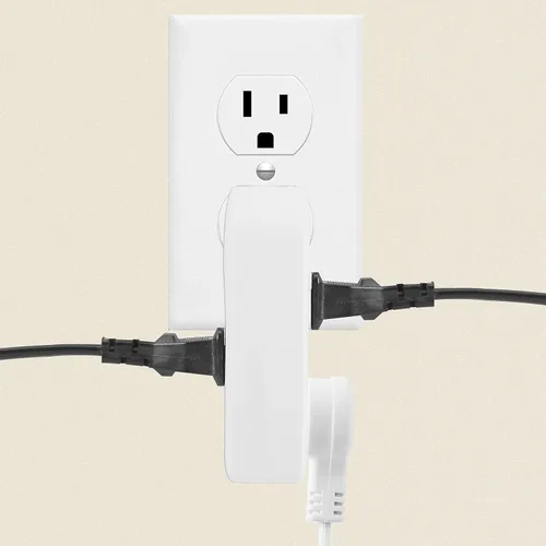 Vista 7 de Adaptador divisor de grifo de pared vertical de 3 vías con enchufe de 3