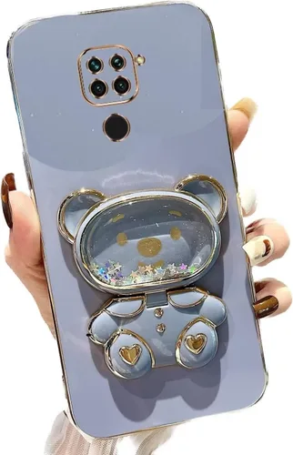 Vista 21 de Miagon Bear - Funda con soporte para espejo para Xiaomi Redmi A1, Quicksand Glitter Electroplated Soft TPU Protector Slim a prueba de golpes