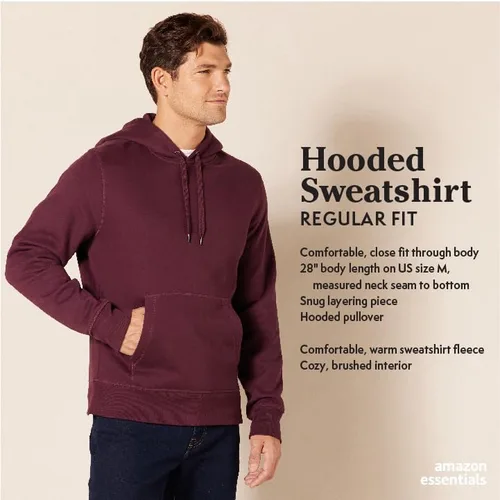 Vista 2 de Tienda Essentials Sudadera de vellón con capucha, para hombre