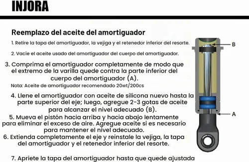 Vista 7 de INJORA - Amortiguadores de aceite roscados de aluminio de 2.087 in para actualización TRX4M, color negro y plateado