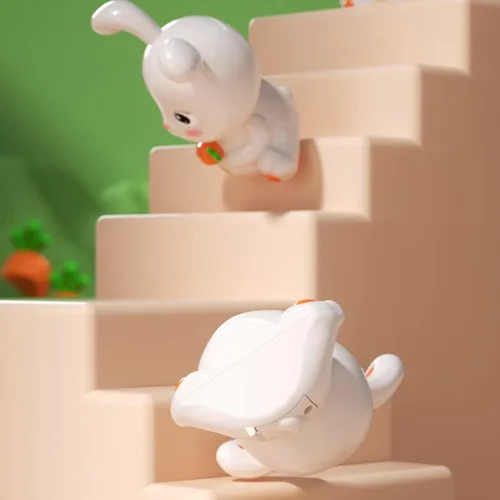 Vista 8 de Totority Banco de monedas de plástico para niños y niñas, adorable forma de conejo, para regalo de cumpleaños