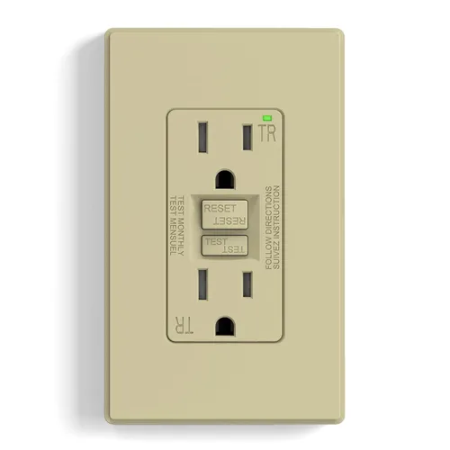 Vista 14 de ELEGRP Toma GFCI de 15 amperios, toma eléctrica GFI de autoprueba con diseño más delgado, receptáculo GFCI resistente a manipulaciones TR