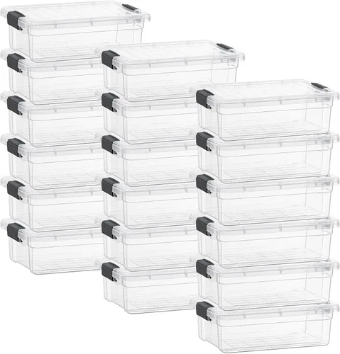 Vista 108 de Superio Mini contenedor de almacenamiento de plástico para crayón, suministros de arte y estuche de costura, organizador pequeño apilable