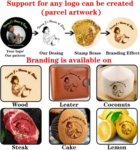 Vista 2 de Sello de hierro de marca personalizado para carne, sello de hierro de marca personalizado para Bur Burger, hierro de marca personalizado
