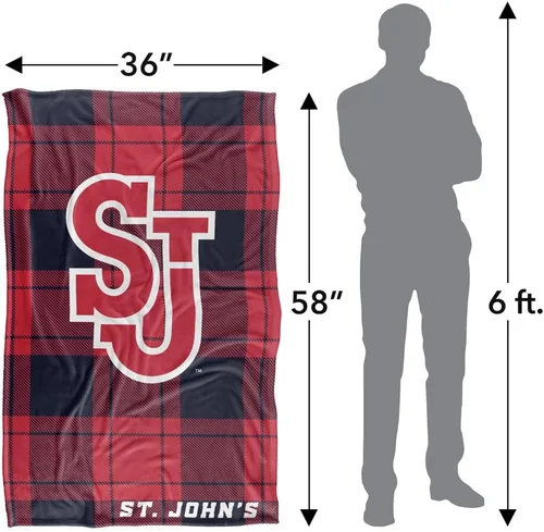 Vista 5 de LOGOVISION St John's University Campus Plaid Spirit Silky Touch Manta súper suave 36 x 58 pulgadas