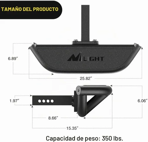 Vista 2 de Nilight Paso de enganche con receptor de enganche de 2 pulgadas, protector de parachoques trasero compatible con automóviles, camiones, vehículos