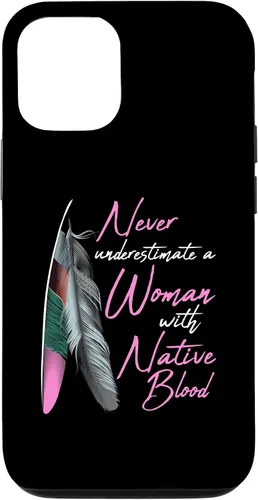 Vista 28 de Funda para iPhone 17 con texto en inglés "Native American Indian A Woman with Native Blood