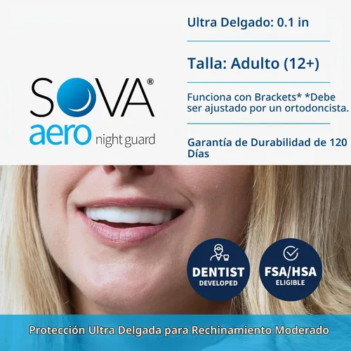 Vista 2 de SOVA Night Guard SOVA AERO 1.6mm Night Guard Custom-Fit Dental Botter Guard, Sólo guardia de la boca