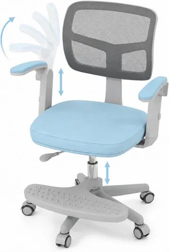 Vista 11 de GLACER - Silla de escritorio para niños, silla de estudio de malla ajustable con ruedas (morado) Swivel Ergonomic Computer Task Chair with Arms