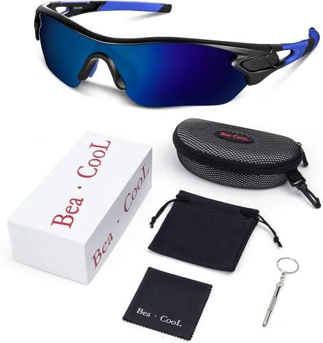 Vista 7 de Lentes de sol polarizados para hombres y mujeres jóvenes de béisbol ciclismo correr conducir pesca golf motocicletas lentes TAC UV400