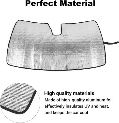 Vista 4 de JWWY Parasol para parabrisas para ventana, panel de parasol para Dodge Durango 2011-2024+ + accesorios plegables de poliéster reflectante, bloqueo