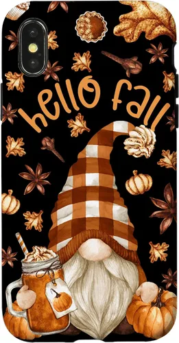 Vista 5 de Pumpkin Spice Coffee Hello Fall Funny Thanksgiving Gnome Case for iPhone 16