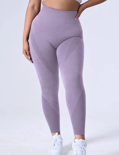 Vista 3 de YEOREO Leggings de entrenamiento de ozono sin costuras para mujer, cintura alta, levantamiento de glúteos, pantalones de yoga reciclados
