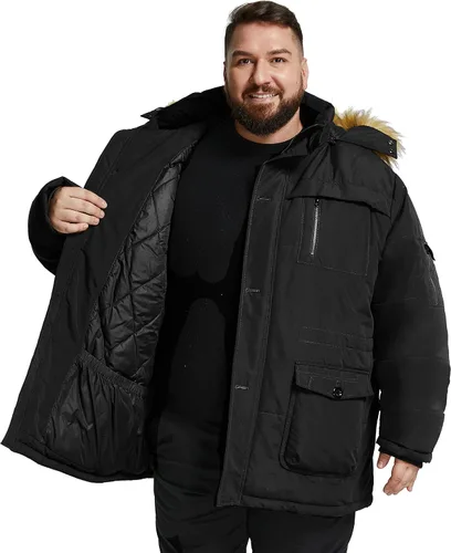 Vista 5 de Soularge Chaqueta tipo parka con capucha pesada y cálida de invierno para hombre