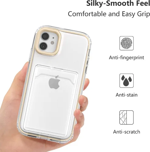 Vista 5 de ZCDAYE Funda para iPhone 11, iPhone 11 (6.1 pulgadas) con tarjetero y funda transparente de TPU suave a prueba de golpes para iPhone 11