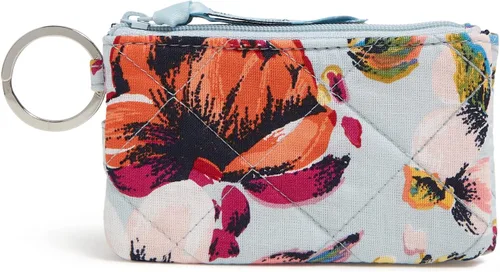 Vista 5 de Vera Bradley Cartera de algodón de lujo con cremallera para mujer con protección RFID