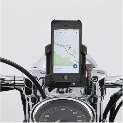 Vista 5 de Ciro 50213 Soporte para teléfono inteligente/GPS para manubrio con cargador (soporte para manubrio negro)