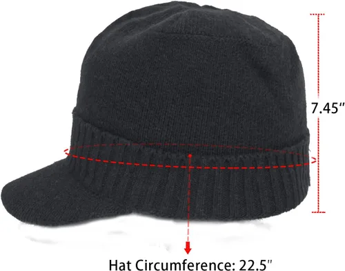 Vista 35 de Dahlia Gorro para hombre con visera - lana, sombrero de invierno con borde, forro polar