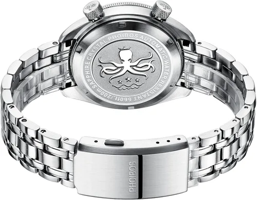 Vista 3 de PHOIBOS Relojes de buceo originales para hombre, automáticos japoneses de 1.614in, acero inoxidable, 656.2ft, resistentes al agua, Estilo compresor