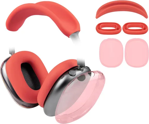 Vista 12 de Kit protector SOULWIT para AirPods Max, cubierta de diadema + protector de estuche de TPU + cubierta de almohadillas de silicona, accesorio Negro