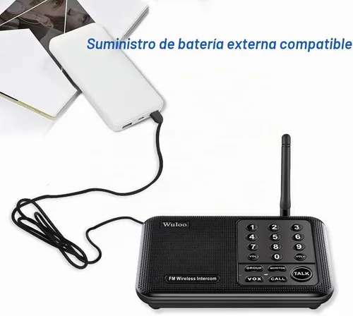 Vista 8 de Wuloo Intercomunicadores inalámbricos para el hogar de 1 milla (5280 pies) Rango 10 - Canal, sistema de intercomunicación inalámbrico para el hogar