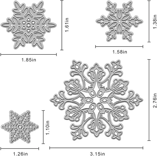 Vista 2 de Hying Troqueles de corte de flores de nieve de Navidad de metal para hacer tarjetas, decoración de álbumes de fotos, troqueles de vacaciones