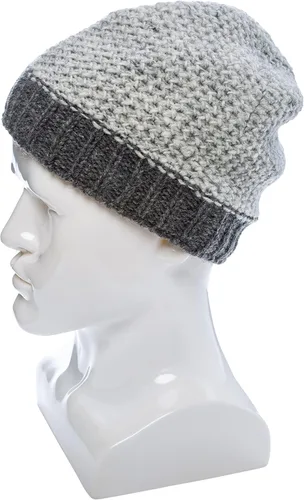 Vista 3 de Gorro de lana sherpa de punto a mano con forro de microforro polar, toque, gorro