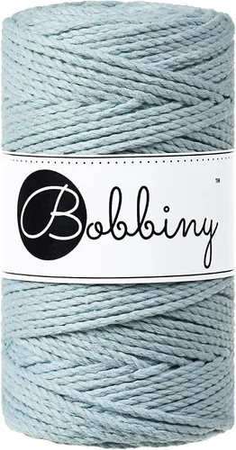 Vista 13 de Bobbiny Cordón de macramé regular de 0.118 in y 3 capas (aguamarina), 108yds/330 pies (100% algodón reciclado)