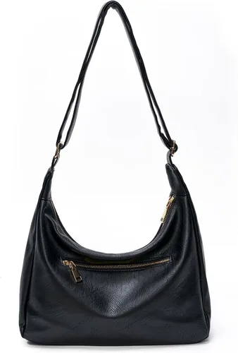 Vista 9 de Hobo Bags for Women Soft Vegan Leather Slouchy Shoulder Bag Everyday Purse Beige